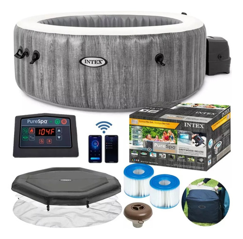 D_631490-MLU74646073032_022024-O.jpg Spa Hidromasaje Inflable Intex Greywood Deluxe 6 Personas