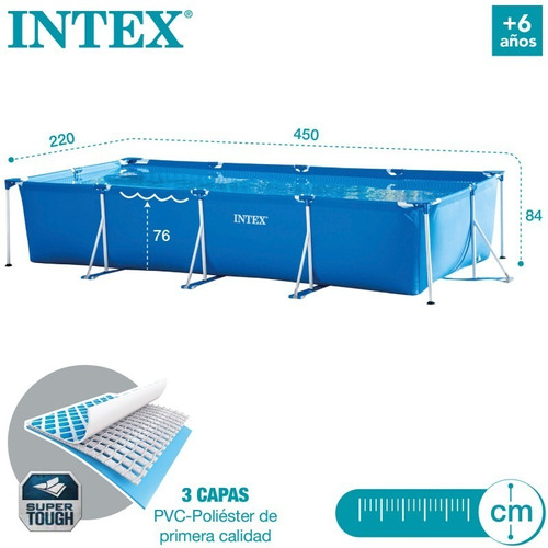 D_651500-MLU48063954088_102021-O.jpg Piscina Rectangular Intex 7200lts 4.5 X 2.2mts Bomba Filtro.