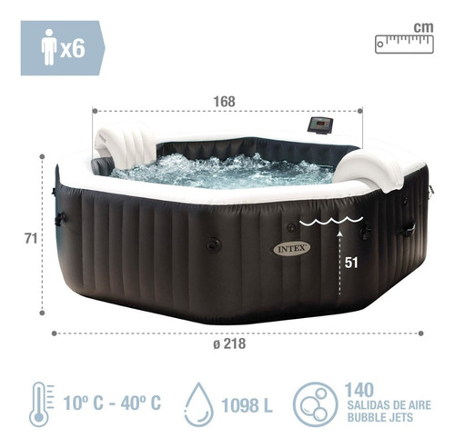 D_684042-MLU71790433459_092023-O.jpg Spa Jacuzzi Hidromasaje Deluxe Jet Burbujas 6 Personas Intex
