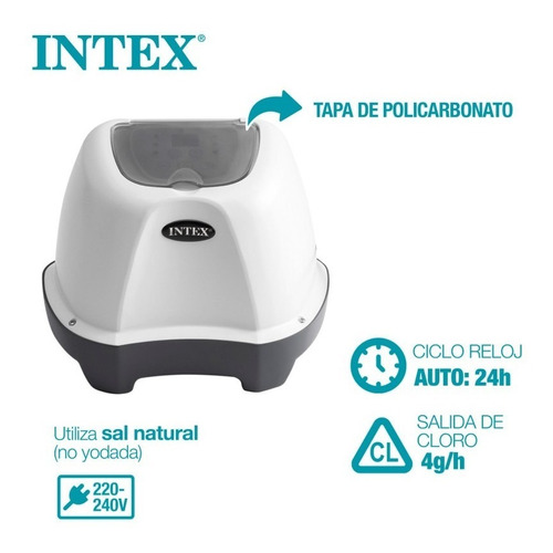 Clorador Salino Intex Para Piscinas Hasta 17.000lts.