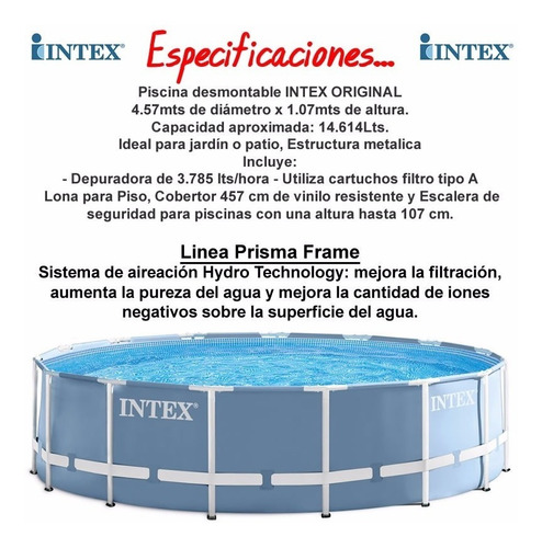 D_711670-MLU31245738211_062019-O.jpg Piscina Intex 14.600l Linea Prisma Frame 457 X 107 Completa.