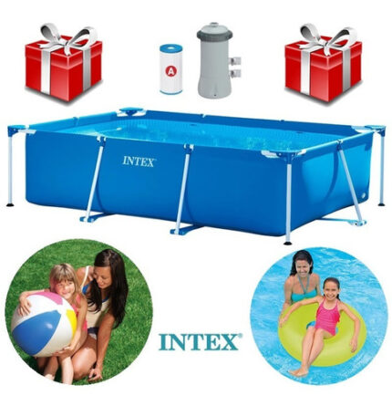 D_740173-MLU51755441648_092022-O.jpg Piscina Rectangular Intex 3x2 76cm Bomba Y Filtro 2 Regalos