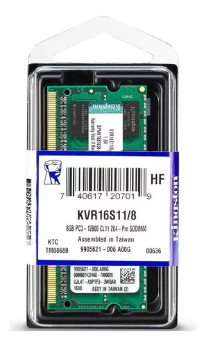 D_741831-MLU74950423689_032024-O.jpg Memoria Sodimm Kingston 8gb Pc3 1600mhz 1.5v Kvr16s11/8