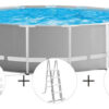 D_759223-MLA46144237592_052021-O.jpg Piscina Estructural Redonda Intex 26726 Con Capacidad De 16805 Litros De 457cm De Di?metro Gris Claro Dise?o Mosaico