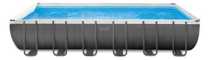 D_796078-MLA74650235582_022024-O.jpg Piscina Estructural Rectangular Intex 26362 Con Capacidad De 31805 Litros De 732cm De Largo X 366cm De Ancho Gris