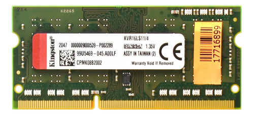 D_827204-MLU74419511302_022024-O.jpg Memoria Ram Valueram Color Verde 8gb 1 Kingston Kvr16ls11/8