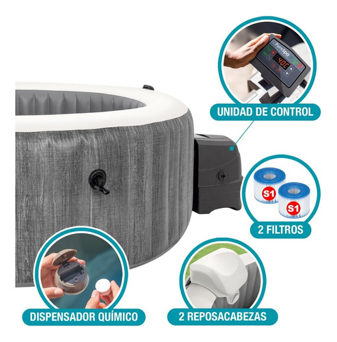 D_852696-MLU74646656590_022024-O.jpg Spa Hidromasaje Inflable Intex Greywood Deluxe 6 Personas