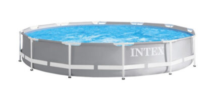 D_891874-MLA74110475636_012024-O.jpg Piscina Estructural Redonda Intex 26712 Con Capacidad De 6503 Litros De 366cm De Di?metro Gris Claro Diseño Mosaico