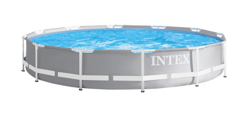 D_891874-MLA74110475636_012024-O.jpg Piscina Estructural Redonda Intex 26712 Con Capacidad De 6503 Litros De 366cm De Di?metro Gris Claro Diseño Mosaico