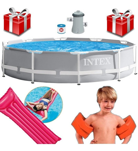 D_901606-MLU51754933104_092022-O.jpg Piscina Intex 4500lt 305x76 Bomba Y Filtro + 2 Super Regalos