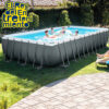 D_915368-MLU75125203447_032024-O.jpg Piscina Estructural Rectangular Intex 26364 Con Capacidad De 31805 Litros De 732cm De Largo X 366cm De Ancho Gris Oscuro Dise?o Mosaico