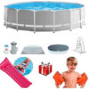 Piscina Intex 16.800l 457x122 Piso Cobertor Bomba+ 2 Regalos