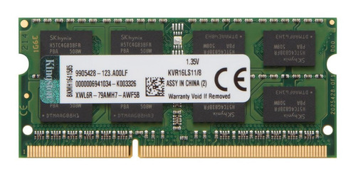 D_968385-MLU70026828129_062023-O.jpg Memoria Ram Valueram Color Verde 8gb 1 Kingston Kvr16ls11/8