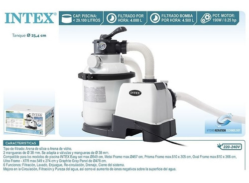 Bomba Intex Con Filtro De Arena Inc Mangueras Y Filtro