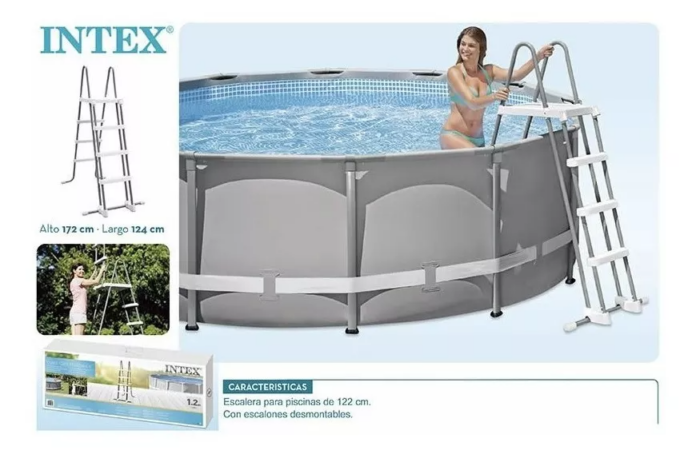 D_NQ_NP_2X_786325-MLU51540984127.png Escalera para Piscina Intex 1.22m 3 Peldaños con Plataforma