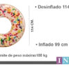 Salvavidas Inflable Dona Con Grajeas Intex Color Multicolor