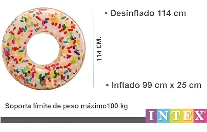 Salvavidas Inflable Dona Con Grajeas Intex Color Multicolor