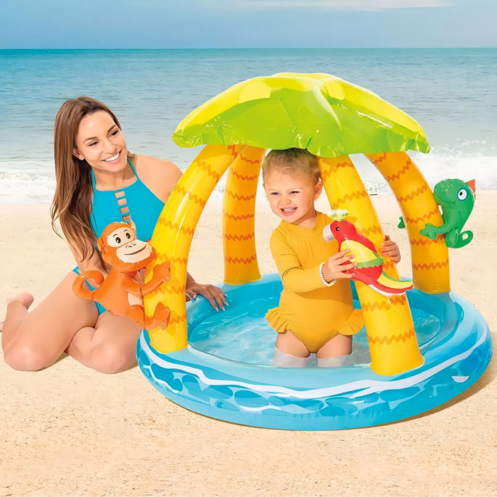 D_NQ_NP_2X_834014-MLA79457711087.png Piscina Juego Inflable Isla Tropical Con Cobertor