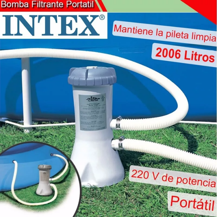 Bomba Intex Original 2006 Lts/h Inc Mangueras Y Filtro