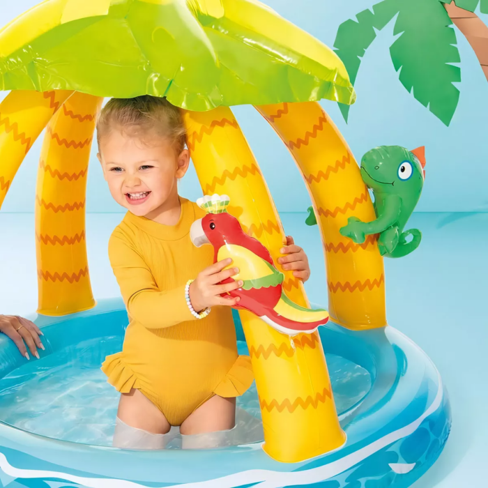 D_NQ_NP_2X_859155-MLA79457770663.png Piscina Juego Inflable Isla Tropical Con Cobertor