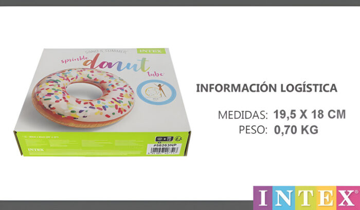 Salvavidas Inflable Dona Con Grajeas Intex Color Multicolor