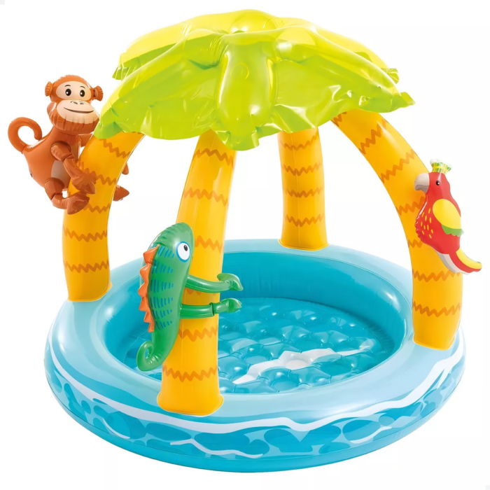 D_NQ_NP_2X_982623-MLA79457926159.png Piscina Juego Inflable Isla Tropical Con Cobertor