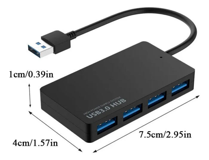 HubDelgadoB.png Hub Ultra Delgado Usb 3.0 4 Puertos Usb Hasta 5gbps Mac Win