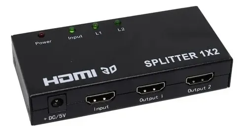SPLITTHDMI.webp Splitter HDMI 1x2 FHD – Repetidor de Señal para 2 Pantallas