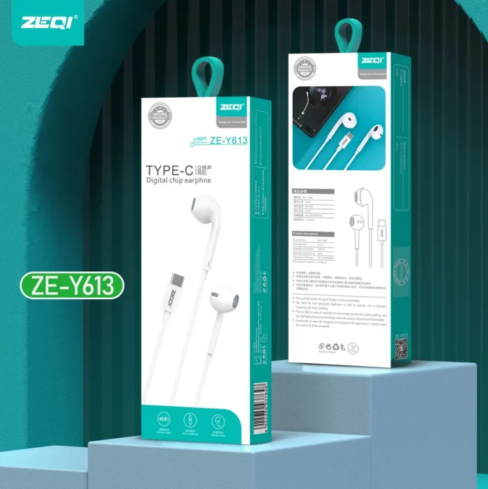 ZEY612a.webp Auriculares USB-C Zeqi ZE-Y613 Blanco