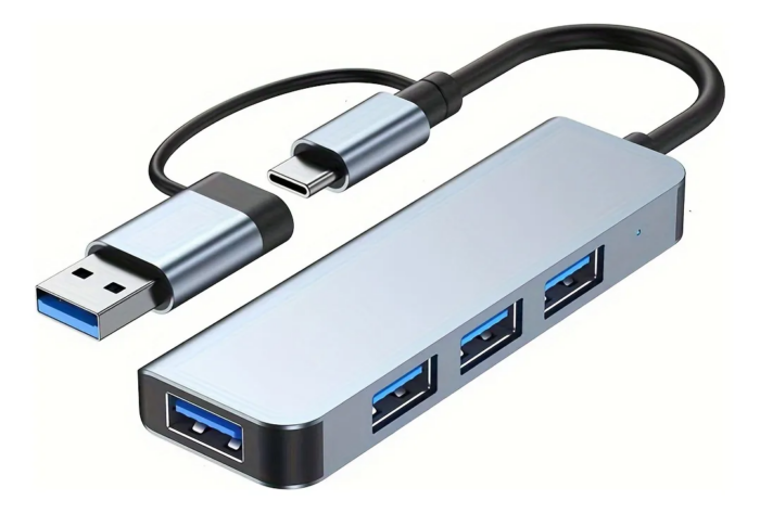 hub-USB-C-USB-A-4-puertos.png Hub Usb C Usb A A 4 Puertos Usb 3.0 Metalico Adaptador