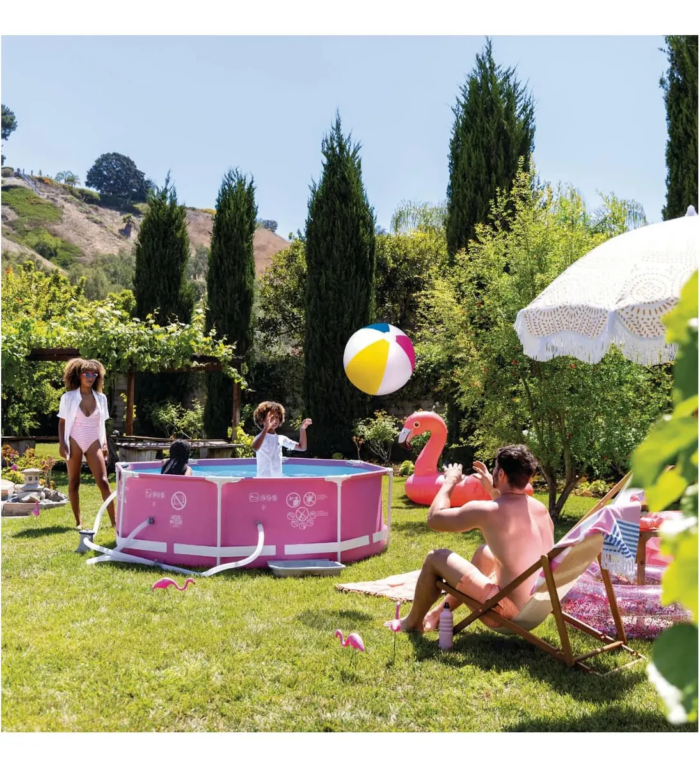 intex24466a.png Piscina Estructural Redonda Intex Metal Frame 244x76cm Rosa - Mosaico