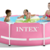 intex24476.png Piscina Estructural Redonda Intex Metal Frame 244x76cm Rosa - Mosaico