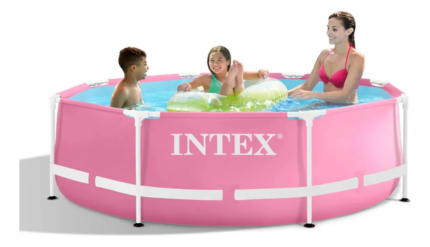 intex24476.png Piscina Estructural Redonda Intex Metal Frame 244x76cm Rosa - Mosaico