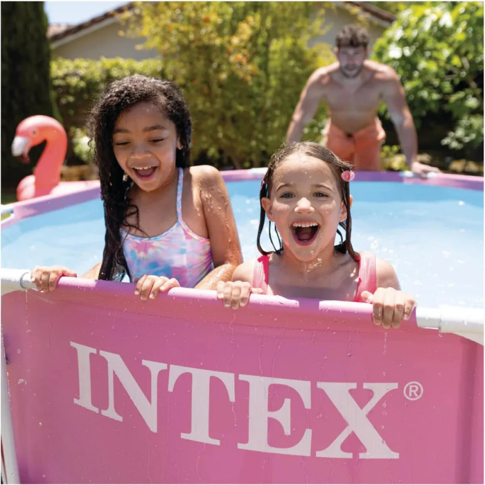 intex24476c.png Piscina Estructural Redonda Intex Metal Frame 244x76cm Rosa - Mosaico